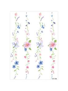 1 Sheet Leaf Vine Temporary Tattoo Stickers For Women, Waterproof Long-Lasting, Roses And Floral Designs, Spring&Summer Decoration Additions, Delicate And Exquisite, Suitable For Arms, Wrists, Insteps, Collarbones, Backs, Fake Tattoos - MultiWarna - View 21