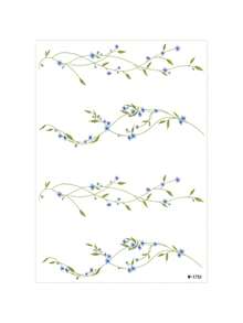 1 Sheet Leaf Vine Temporary Tattoo Stickers For Women, Waterproof Long-Lasting, Roses And Floral Designs, Spring&Summer Decoration Additions, Delicate And Exquisite, Suitable For Arms, Wrists, Insteps, Collarbones, Backs, Fake Tattoos - MultiWarna - View 17