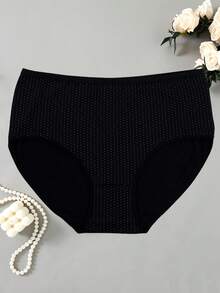 4条装加大码女士纯棉波点三角内裤，日常穿着 - 彩色 - 查看 2
