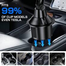 Adjustable ABS Cup Holder & Phone/Tablet Stand, Dual-Use Vehicle Navigation Bracket, Suitable For Dashboard And Air Vent, Friendly Design - Multicolor 1 - View 6