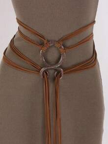 1pc Plus Size Knotted Rope Belt, Suitable For Women, Nordic Witch Waist Chain, Troll Diagonal Waist Belt, Shaman Pagan Viking Accessory, Bohemian Renaissance Market Waist Rope, DIY Waist Rope - A - View 1
