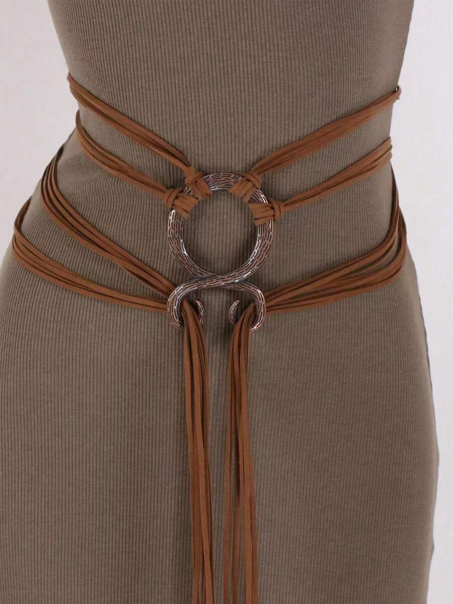 1pc Plus Size Knotted Rope Belt, Suitable For Women, Nordic Witch Waist Chain, Troll Diagonal Waist Belt, Shaman Pagan Viking Accessory, Bohemian Renaissance Market Waist Rope, DIY Waist Rope - A - View 1