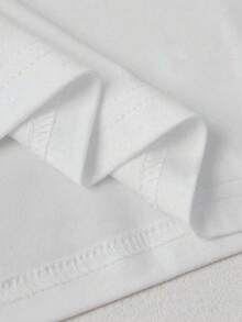 Women's Loose & Fashionable Patterned T-Shirt - White - View 4