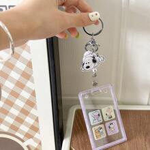 SNOOPY 1个史努比伸缩钥匙扣滑动保护套透明动漫卡套学生可爱防丢校园卡水卡袋保护套，高颜值学生卡套女生节礼物白色情人节礼物日韩开学礼物，治愈系列身份证卡套开斋节礼物东南亚节日礼物[随机款式] - 彩色 - 查看 1