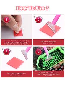 5-100 片粘贴式钻石粘土 2x2 厘米/0.79x0.79 英寸 蜡质钻石画点状钻石粘土 DIY 红粘土钻石刺绣十字绣缝纫粘土美甲工具配件 - 查看 5