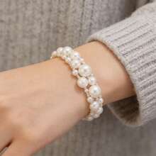 100颗4/6/8/10毫米高品质玻璃仿珍珠圆形散珠，适用于DIY手链、项链、耳环等手工饰品制作。 - 串珠 - 查看 6