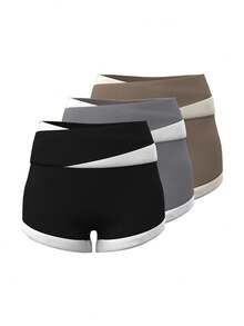 Women's Color-Block Sports Shorts, Structured Cut For A Body-Flattering Fit, High-Stretch Tummy-Control Design, Suitable For Yoga And Everyday Workouts - Star Black - View 1