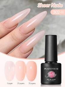 PEACECOLOR裸色果冻凝胶指甲油，半透明裸妆凝胶指甲油，百搭日常凝胶指甲油，适合初学者、DIY、LED/UV凝胶，美甲沙龙及礼品 - 彩色 - 查看 11