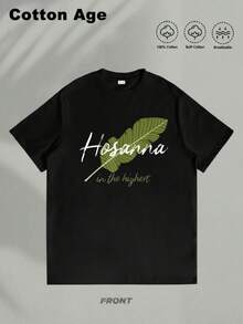 Camiseta de hombre manga corta para pareja diseño Hosanna en lo más alto regalo ideal para cumpleaños masculino regalo perfecto 100% algodón camiseta de verano estampada transpirable holgada suave y cómoda para uso diario ideal para actividades al aire libre estilo casual para pareja - Negro - Ver 3