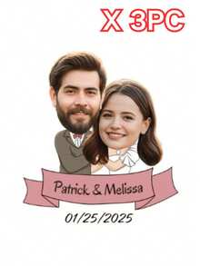 1/3/5pcs Custom Creative Wedding Keychain With Personalized Acrylic Photo Portrait - Customize Couple Photos And Text, Personalized Photo Keychains, Wedding, Anniversary, Valentine's Day Gifts - Multicolor - View 18