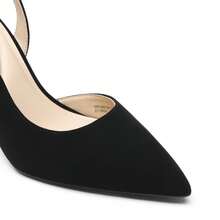 Women's Slingback Kitten Heels Pointed Toe Stiletto D'Orsay Pumps – Closed Back Dress Shoes For Wedding, Work, And Comfort - 黑色 - 查看 6