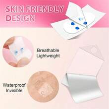 40/32/20/8 piezas Cinta para levantamiento facial, Máscaras faciales de elevación y tensado instantáneo, Cintas para levantamiento facial invisible, Pegatinas para eliminar arrugas, Tiras reafirmantes sin costuras de color beige claro para reducción de arrugas en los ojos y papada doble - Multicolor - Ver 4