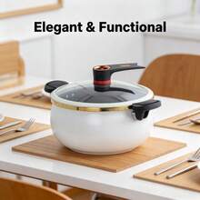 白色搪瓷铸铁锅，家用炖锅，汤锅，焖锅，适用于电磁炉和燃气灶 - 查看 8