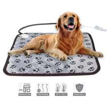 Manta eléctrica para perros y gatos, almohadilla calefactora, colchón para mascotas, impermeable, antimordida, cojín para silla con temperatura ajustable, 1 Uds. WU7L - EE. UU. 45 x 45 cm - Ver 3