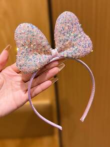 1个粉色蝴蝶结发箍，可爱时尚的3D发夹，价格实惠的日常发饰 - 粉色 - 查看 4