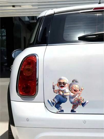 Adesivo divertente in vinile per nonno e nonna che ballano - Impermeabile, resistente ai graffi, facile da rimuovere, adatto per auto, camion, motocicletta, laptop, paraurti, parete, decorazione bagno