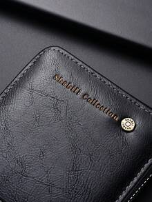 New Retro Men's Wallet, Short Bifold Leather Card Holder Zipper Wallet, Easter - Multicolor - View 8