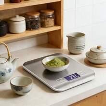 1个紧凑型数字厨房秤，不锈钢液晶电子智能食品秤，小型克数烘焙秤，珠宝秤，咖啡秤，厨房用品，厨房工具（蓝色薄膜可撕除，不含电池） - 銀色 - 查看 9