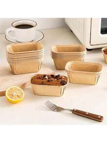 5/20/50 Pack Non-Stick Mini Cake Paper Cups, Oil-Resistant Rectangular Baking Cups, Easy Demoulding Muffin Liners For Bread, Desserts, Home, Restaurant & Wedding - View 7