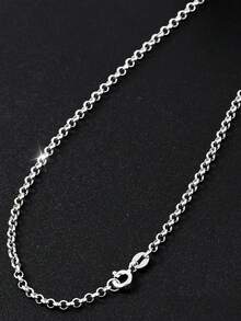 1pc Elegant S925 Sterling Silver O-Shape Chain Necklace - Fashionable, Hypoallergenic, Suitable For Daily Wear - Perfect Gift For Women, Includes Gift Box - Silver - View 10