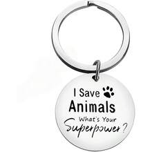 1pc Veterinarian Keychain Jewelry Appreciation Jewelry Thank You Gift For Medical Veterinary Practitioner Vet Tech Gift Animal Rescue Gifts Dog Cat Lover Jewrlry Veterinary Medicine Graduation Gift - Silver - View 1