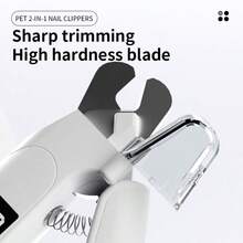 2-In-1 Rechargeable Pet Nail Clipper & Grinder With LED Light, Convenient To Check Nail Vein, Splash-Proof Nail Catcher, Digital Display, Safety Lock, Non-Slip Handle, Suitable For Dogs & Cats - single hole - View 10