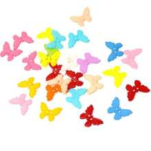 100PCS Resin Butterfly Buttons 2 Holes Buttons Animal Buttons Plastic Sewing Buttons Decorative Buttons For Skirts Gloves Sweaters Shirts Hats Scarves Headbands Craft Projects - Đầy màu sắc - Xem 7