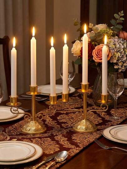 1 Pc/Set Vintage Triple-Arm Candle Holder, Dual Style For Daily Home Decor And Festival Celebration, Suitable For Living Room Minimalist Display, Rental House Quick Renovation, Small Apartment Styling, New Year's Eve Gathering Accent, Holiday Feast Centerpiece, Ramadan Festival Decor