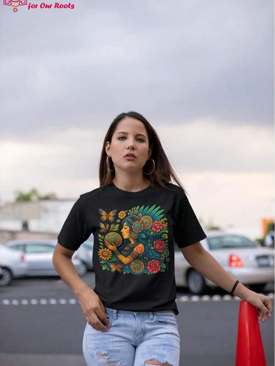 1 Camiseta Mexicana para Mujer, Camiseta de Diosa Azteca: Camiseta Boho de Herencia Mexicana para Mujer | Ropa de Arte Indígena Espiritual, Camiseta Cómoda de 180G para la Familia, Camiseta Moderna Y2K, Camiseta Lavable a Máquina, Camiseta de Textura Suave, Un Bonito Regalo para Mujeres, Camiseta de Cuello Redondo, Camiseta Cómoda de 180G para la Familia, Camiseta Moderna Y2K, Camiseta Lavable a Máquina, Camiseta de Textura Suave, Un Bonito Regalo para Mujeres, Camiseta de Cuello Redondo. - Negro - Ver 1