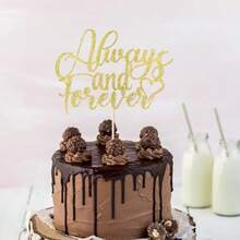 Always And Forever Cake Topper Confession Of Love Gold Bridal Shower Anniversary Wedding Party Vow Renewal Bride Groom Cake Topper Marriage Party Supplies Gold 1 - 黃金1 - 查看 7