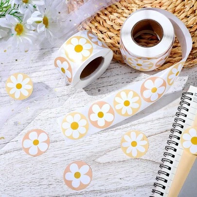 500张小雏菊铜版贴纸，附赠贴纸，婚礼印章标签，手账装饰DIY贴纸