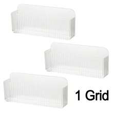 1/3件套免打孔壁挂式粘胶多层储物架，带透明层板 - 重型塑料置物架，适用于浴室、办公室、门窗及墙面收纳 - 节省空间安装 - 彩色 - 查看 11