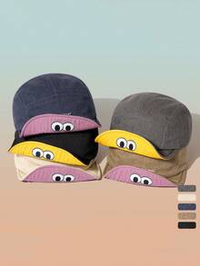 1pc Vintage Quirky Flap 5-Panel Hat, Casual Soft Brim Workwear Baseball Cap For Women - A - View 7