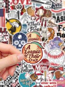 50pcs Baseball Sticker Pack For Scrapbooking, Diary, Phone Case, Planner, Luggage, Guitar, Skateboard, Tablet - View 6