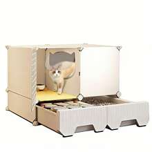 Drawer-Style Cat Litter Box With Storage Drawer, Multi-Functional Enclosed Pet Furniture Easy To Clean - one-size - View 4