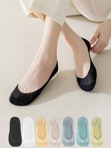 1/5/10 Pairs Women's Summer Breathable Anti-Slip No Show Socks, Moisture Wicking Odor Resistant Thin Mesh Invisible Liner Socks - Multicolor - View 2