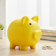 1pc Cute Cartoon Piggy Bank, Available In Blue/Pink/Red/Yellow/Nude/Gold, Durable Anti-Knock Coin Bank, Birthday Gift, Business Gift, Cartoon Coin Bank For Kindergarten, Children Gift, Coin Saving Box For Boys, Girls, Students, Back To School, New Year Gift - Multicolor - View 7