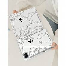 The Beautiful And Cute Cartoon Airplane Map Line Double-Sided Painted Acrylic Transparent Crystal Back Cover Is Shockproof And Suitable For  7th Generation, 8th Generation (10.2 Inches), And 10th Generation. It Has A Built-In Pen Slot And Supports Sleep And Wake-Up Functions/Multiple Folding Stand Methods. These Are Halloween Gifts And New Year Gifts - Xem 6