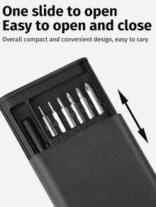 25-In-1 Mini Screwdriver Set With Flathead, And Pozidriv Bits - Ideal For Electronics, Mobile Phones, Computers, Glasses, Watches, And Jewelry Repair - Durable Plastic, No Battery Needed, Precision Tool Kit|Compact Screwdriver Set|Durable Plastic Handle, Screwdriver Set - 25-piece Set Of Ordinary Plastic - Black - View 6