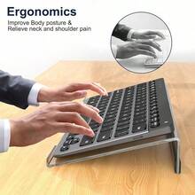 1pc Acrylic Keyboard Stand - Compact Desktop Riser For Keyboard And Mini PC, Space-Saving Design, Ideal For Modern Office | Stylish Keyboard Holder | Durable Plastic Base - Multicolor - View 7