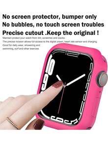 4件套男女时尚休闲软硅胶手表壳镂空防摔保护套，适用于 40/41/42/44/45/46/49mm，适用于 Series Ultra/SE/11/10/9/8/7/6/5/4，智能手表保护套配件 - 鏤空4個顏色 - 查看 8