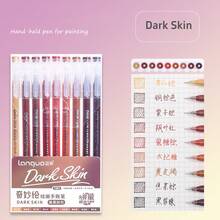 9支装Morandi凝胶笔套装，渐变透明笔杆，0.5毫米圆珠笔/勾线笔，适用于绘画、高光，返校礼物 - 彩色 - 查看 31