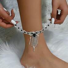 1pc Elegant Crystal Anklet, Suitable For Women's Wedding, Party, Beach Wear - Anklet - View 1