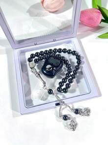 Eid Gift Set - 1 Set High-Quality Black Agate Rosary Beads With Classic Counter, Suitable For Golf, Running, Fishing, Coaching And Sports - Golf Accessories, Ramadan Gift - Multicolor - View 6
