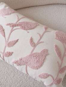 LCUHPCL 1pc Spring/Summer Charming 3D Embroidered Bird & Tree Decorative Pillow Cover, Suitable For Living Room, Bedroom, Party, Sofa And Various Environments - Pink - View 4