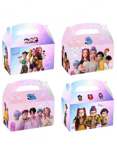 DOBBLE 12pcs/24pcs Cartoon Character K-Pop Candy Box Decor, Creative Storage Handbag, Fashion Party Decoration, Christmas Gift, Stocking Stuffer, Valentine's Day, Easter Reward Gift Box