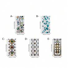 1/5 piezas Película de ventana de vidrio esmerilado vintage y colorida, pegatina de ventana extraíble, decoración geométrica estética para el baño - Filtro de color geométrico - Ver 7