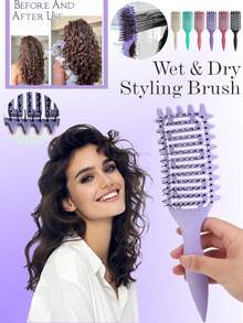 Curling Hair Styling Comb, Wet Hair Volumizing Lift Comb, Easily Create Curly Hairstyles, Say Goodbye To Frizz, Suitable For Spiral Wavy Hair, Anti-Breakage Styling Comb - Multicolor - View 2