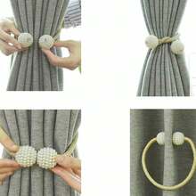 Magnetic Curtain Tiebacks Tie Backs Buckle Clips Holdbacks Ball For Curtain - 1 Silver Piece - View 4