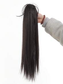 女士合成假发，捏直发，半扎瀑布马尾，时尚合成假发，适合女性日常佩戴和聚会场合。 - 彩色 - 查看 10